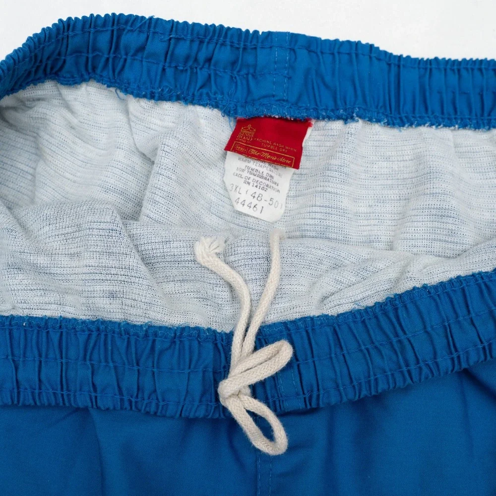 Vintage 70s Sears Kings Road Stout Swim‎ Trunk Short Lined Blue XL
